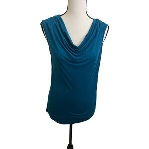 Eimin cowl neck sleeveless blue top size small